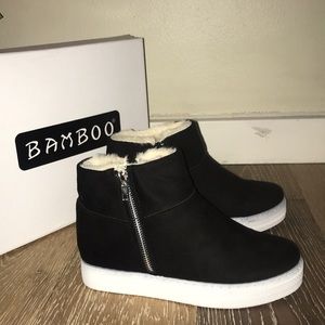 Fur Lined Sneaker Wedge